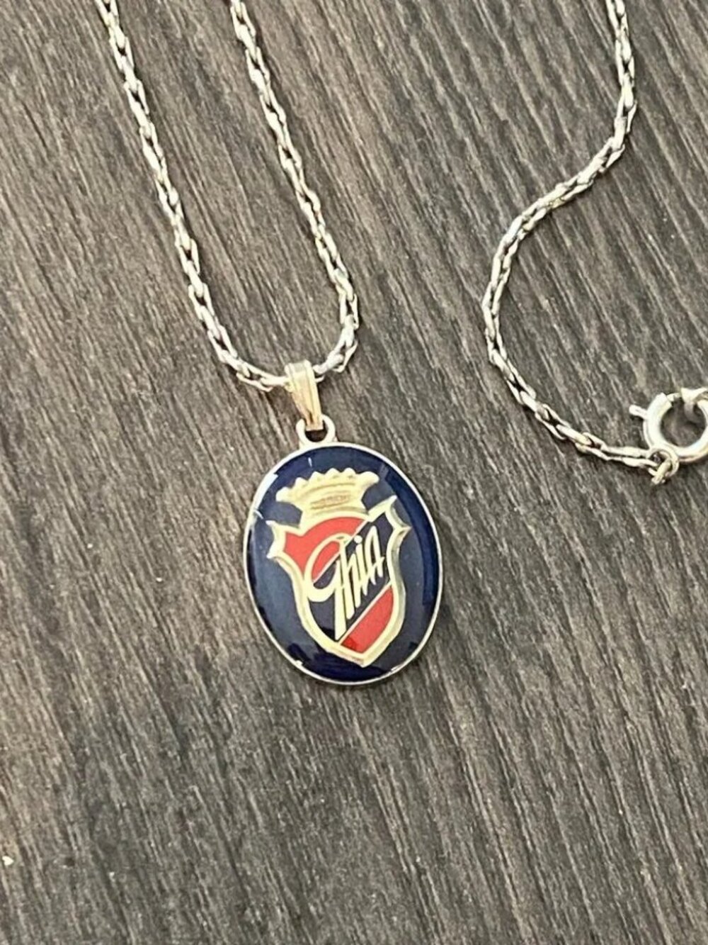 VINTAGE FORD GHIA FIESTA EMBLEM NECKLACE